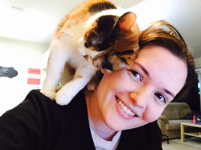Jess and her calico cat Abby