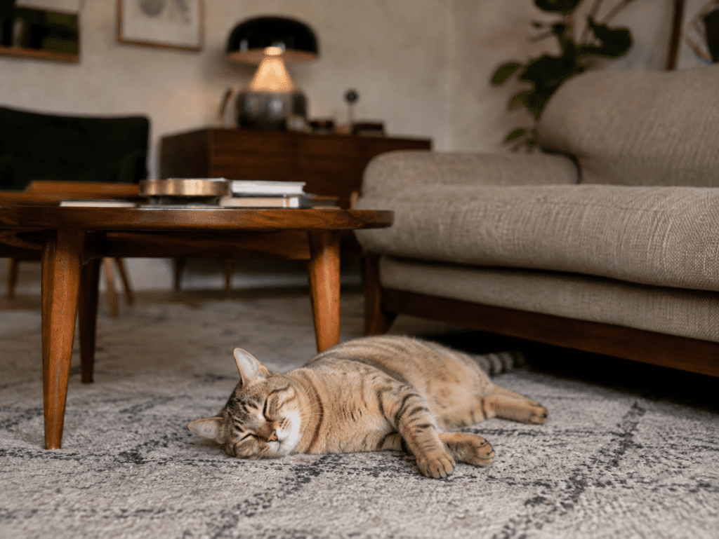 Cat lying on floor waiting for results of Cat DNA Test Accuracy and Ancestry