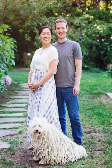 Priscilla Chan, Mark Zuckerberg and their Puli dog named Beast
