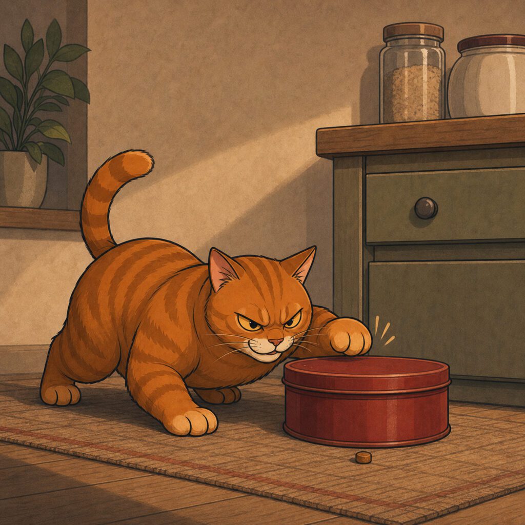 bowl bouncer strong tiger cat