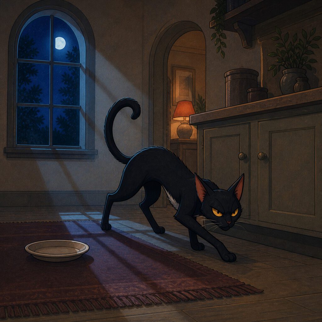 midnight magician black cat at night