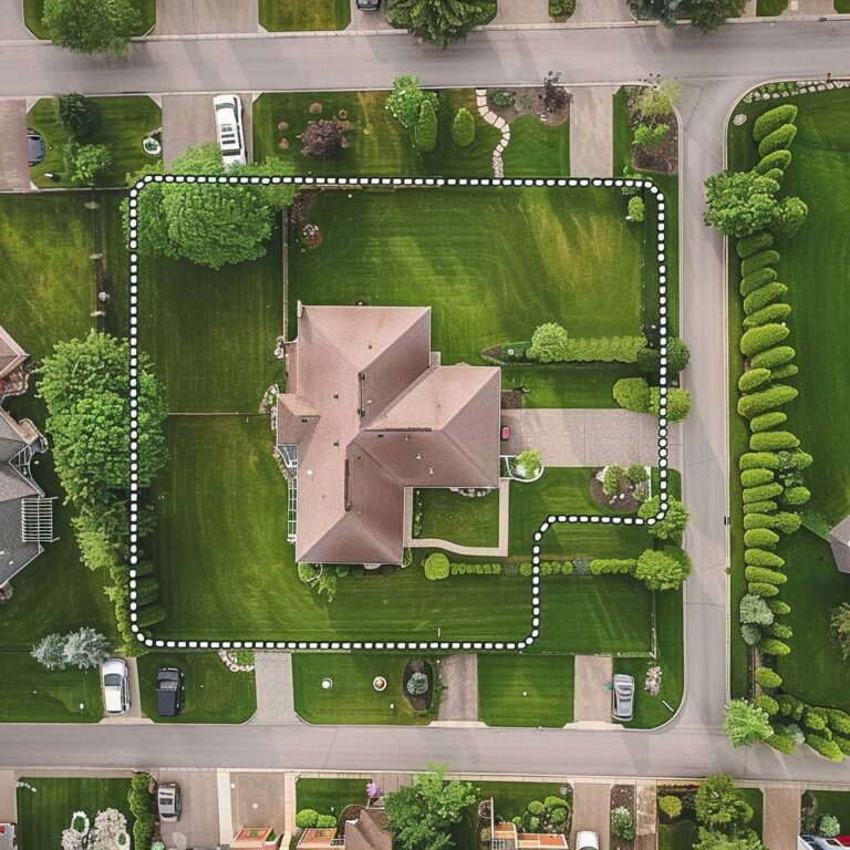 Yard showing invisible dog fence perimeter