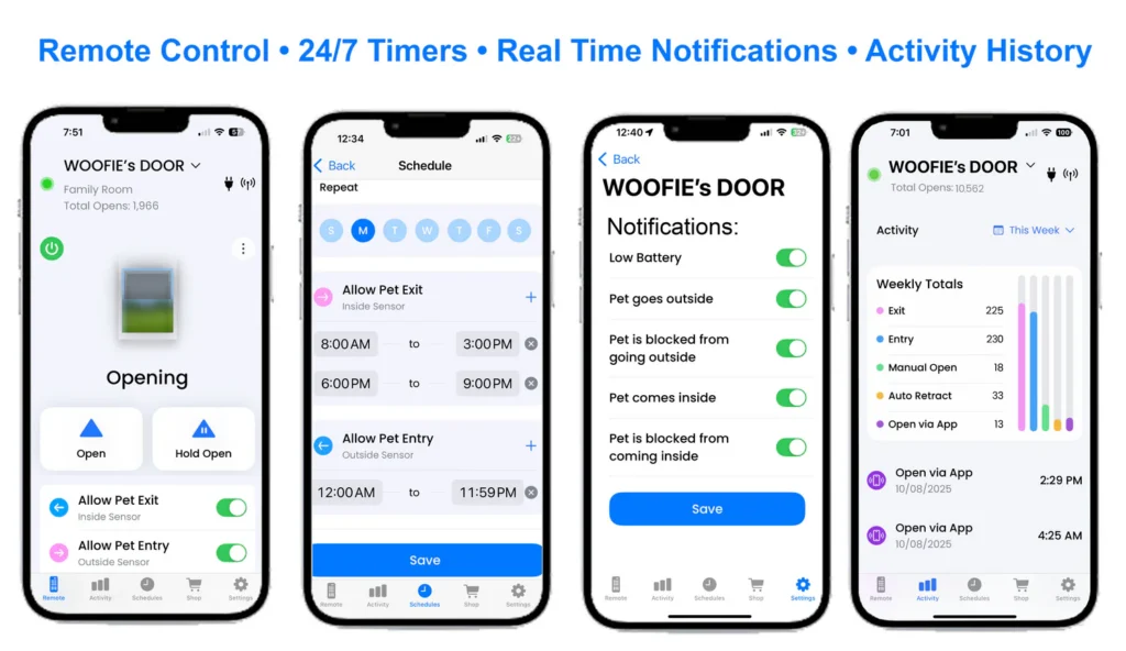 high tech pet app control screen