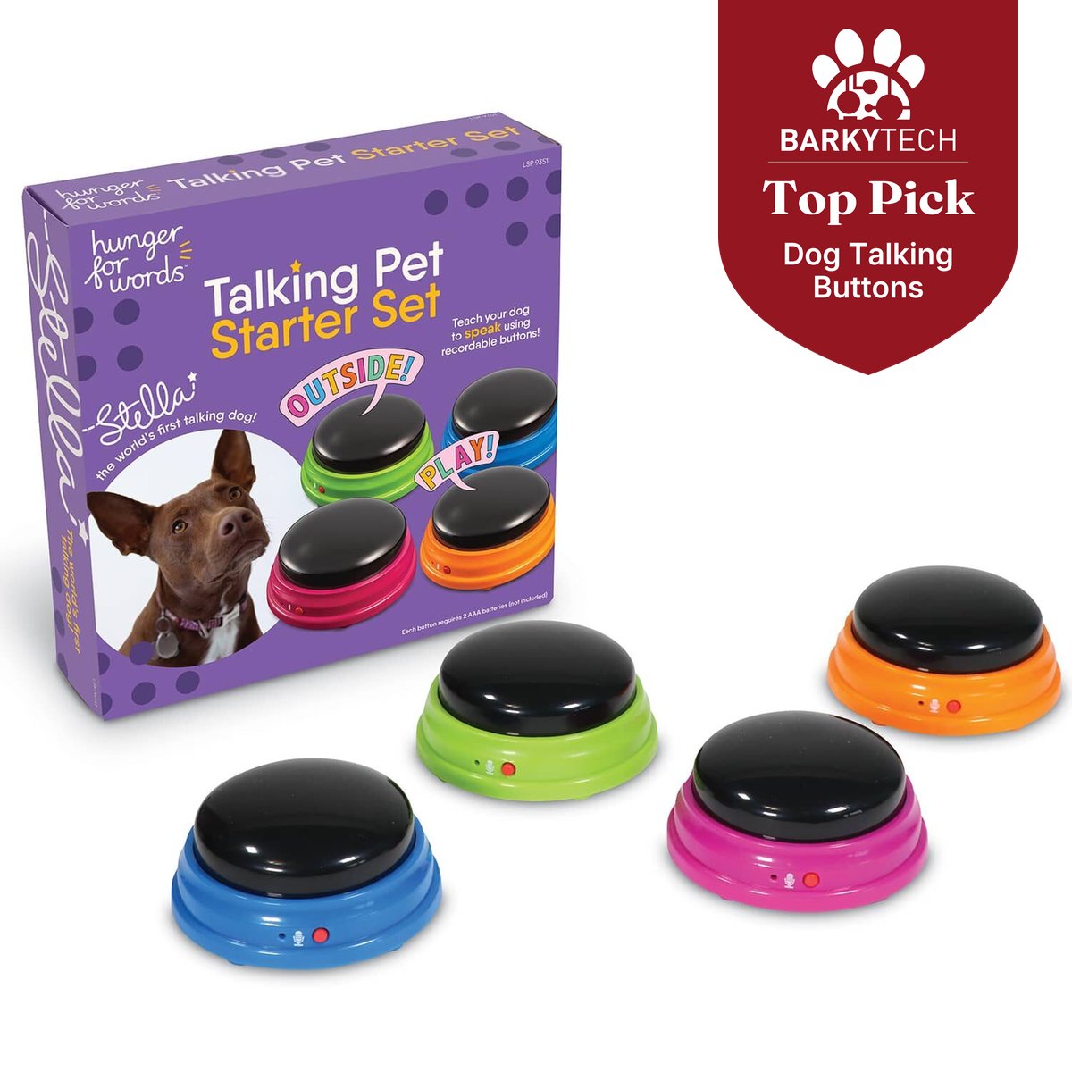 Hunger for Words dog buttons starter set