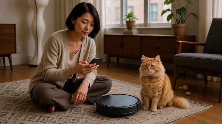 best vacuum for cat hair woman with robot vacuum